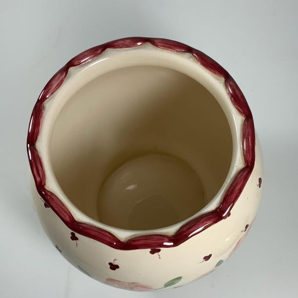 Laura Ashley Ceramic Canister Set - Cream and Maroon Floral