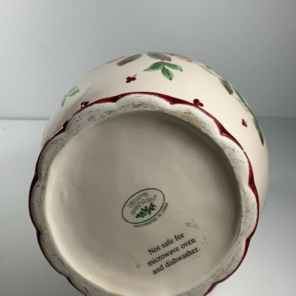 Laura Ashley Ceramic Canister Set - Cream and Maroon Floral