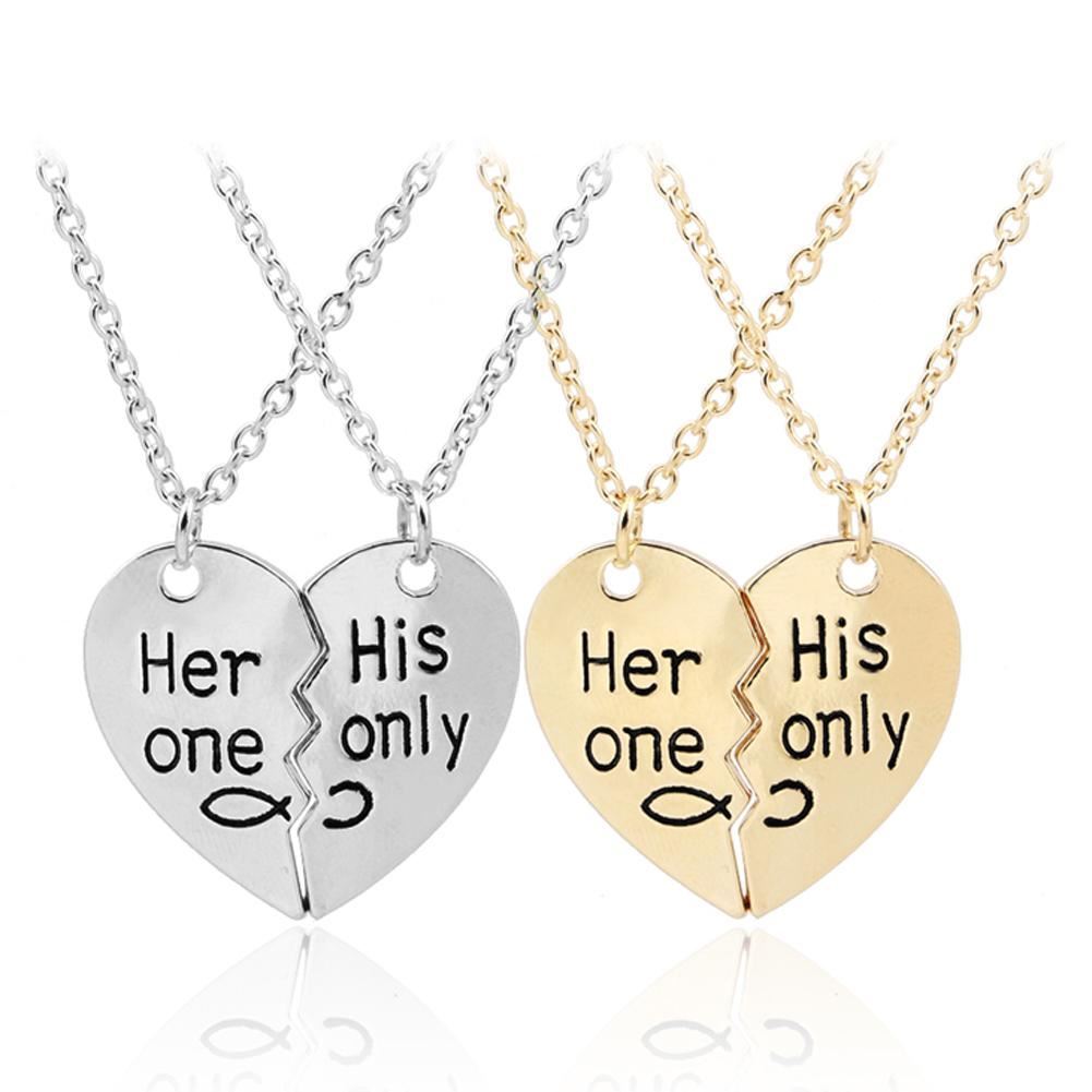 2pc Her One His Only Couple Necklace